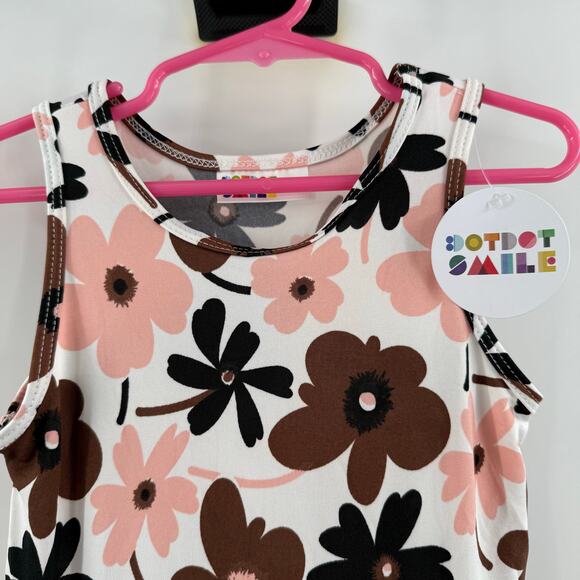 Dot Dot Smile Dress Size 3/4T NWT Floral Retro Flower Print Toddler Fit & Flare - Picture 6 of 11
